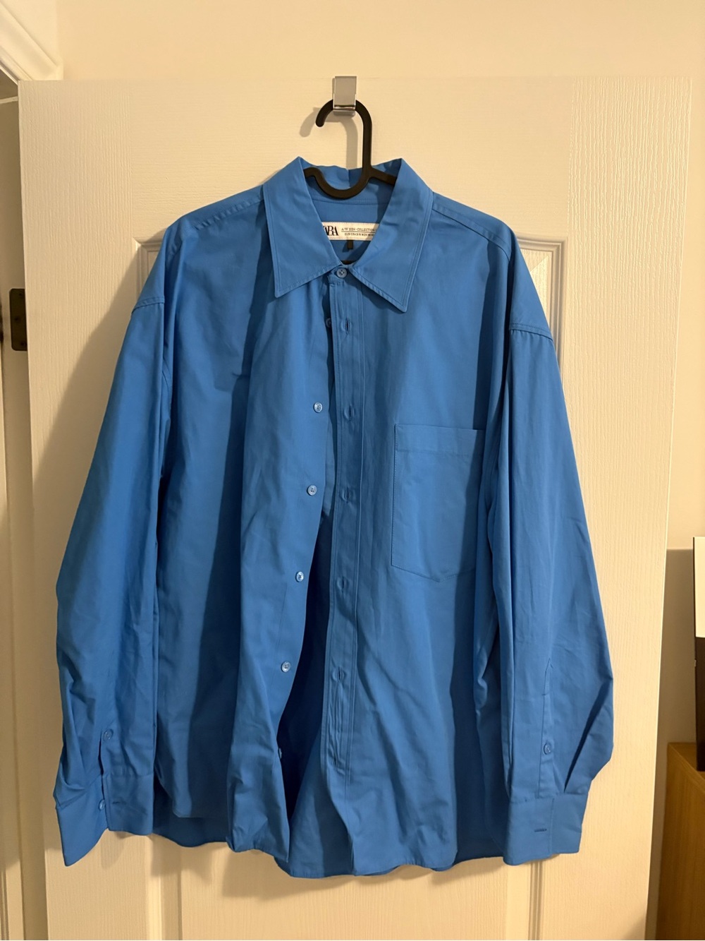 Zara Men’s Bright Blue Button-Up Dress Shirt